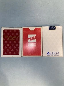 Vintage Western, Delta, American West Airlines 3 Complete Decks Playing Cards - Picture 1 of 6