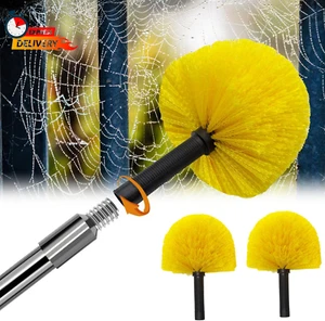 Spider Web Brush with Pole - 4Ft Cobweb Duster with Extension Pole & 2 Fluffy Br - Picture 1 of 12
