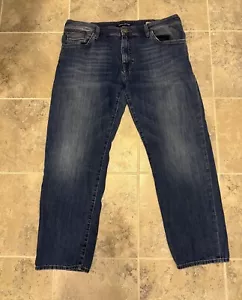 Mavi Jeans Mens 38x29 Zach Straight Leg Blue Medium Wash Cotton Blend Stretch - Picture 1 of 11