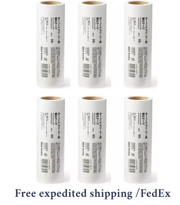 MUJI Carpet Cleaner Roller Refill Paper  6 pcs straight cut from Japan /Fedex - Image 1 of 4