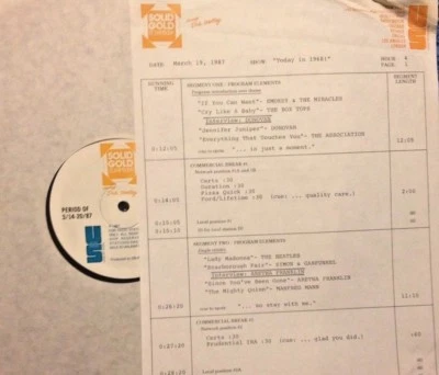 RADIO SHOW: 3/19/87 TODAY IN '68 DONOVAN,MANFRED MANN,OTIS REDDING, GEORGIE FAME - Image 1 of 2