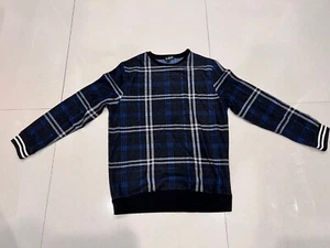 Boys Kids Kidpik Blue Plaid Crew Neck Sweater Size XL 14 - Picture 1 of 7