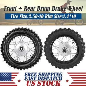 10" Front Rear Wheel Rim Tire Set 2.5-10 1.4x10 for -/ CRF50 70cc 110cc SSR - Picture 1 of 11