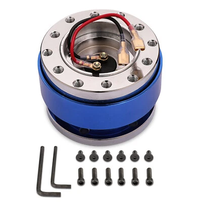 Universal Blue Steering Wheel Quick Release Hub Race Adapter Snap Off Boss Kit - Image 1 of 4