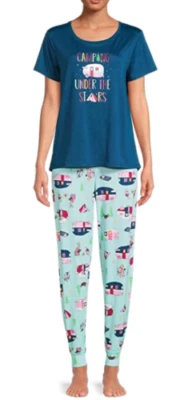 -SECRET TREASURES RV DURMIENDO BAJO LAS ESTRELLAS CAMPING PIJAMA PANTALONES LARGOS CONJUNTO 3X Foto 1 de 4