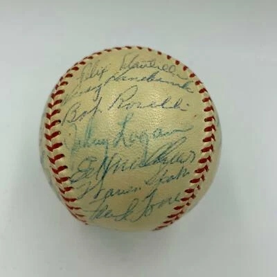1958 Milwaukee Braves NL Champs Team Signed Baseball Hank Aaron Mathews JSA COA - Image 1 of 4