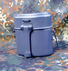 BW Kochgeschirr THW Essgeschirr alter Art Alu 3-teilig blaugrau - Bild 1 von 8