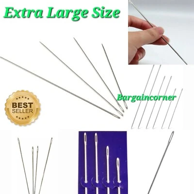 Jumbo Nadel extra groß große Öse Matratze Nadeln Puppe Basteln Nähen 4 Stück - Bild 1 von 4