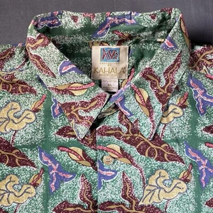 Kahala Shirt Mens XL Green Floral Seaweed Beach Avi Collection Hawaiian Islands - Picture 1 of 5