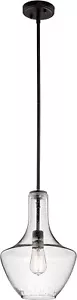 Kichler Everly 15.25" Kitchen Bell Pendant in Olde Bronze®, 1-Light Clear (6-1) - Picture 1 of 4
