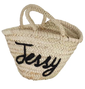 Straw Wicker Bucket Bag Small JESSY Gift For Her Bohemian Summer Beach - Picture 1 of 7