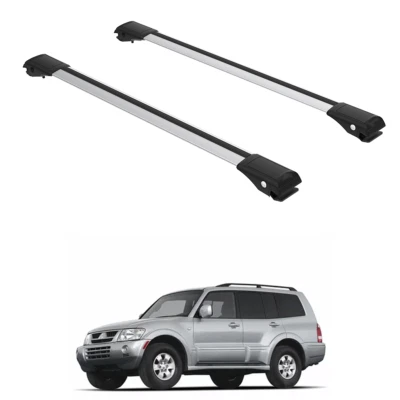 Conjunto de barras transversais para rack de teto Mitsubishi Montero 1999-2006 conjunto cinza - Imagem 1 de 4