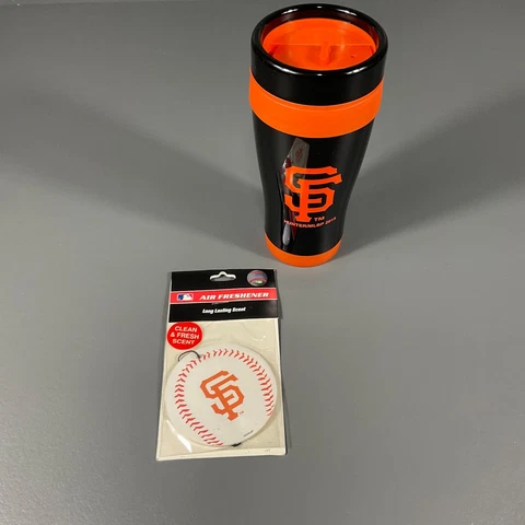 San Francisco Giants MLB Ultimate Fan Gift Lot Air Freshener, Black Tumbler Cup Cover