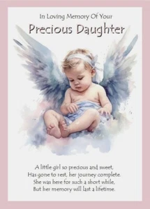 In Loving Memory Of Your Precious Daughter A5 Card Sentimental Sympathy - Picture 1 of 5