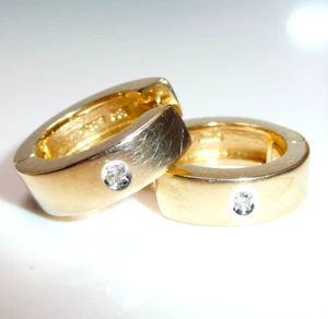 Ohrringe Creolen CHRIST 585 Gold Gelbgold 0.04ct. Diamanten 14,5 mm 6,2g - Bild 1 von 22