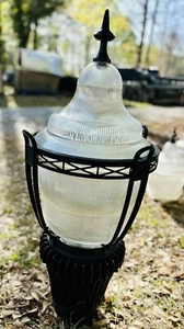 Vintage Glass Single Street Light Antique LED, Can Deliver, Holophane, 44” tall - Picture 1 of 12