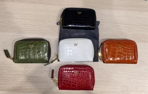 Tom Ford Crock Zip Purse Card Coin Wallet 100% Authentic (Choice Of One Color) - Picture 1 of 1