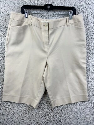 Chico's light khakis flat front bermuda stretchy zipper close women's size  XL - Image 1 of 4