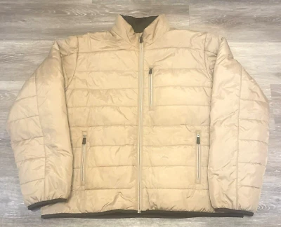Land's End Puffer Jacket Mens XL 46-48 Beige Primaloft Parka Winter Warm Coat - Image 1 of 4