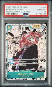 MANGA ALT ART RORONOA ZORO One Piece 2023 OP06 Wings/Captain Japanese 118 PSA 10 - Picture 1 of 2