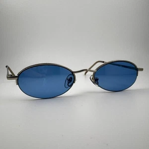 Y2K Sonnenbrille oval blau und silber Jean Paul Gaultier Stil 1 - Bild 1 von 7
