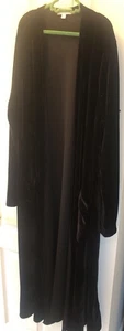 LulaRoe Black Velvet Sarah Open Cardigan Duster Whimsigoth Grunge Size L  Maxi - Picture 1 of 8