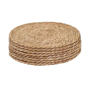 Lot de 8 napperons en jacinthe d'eau naturelle, rotin tissé résistant à la chaleur T4756 - Photo 1/6