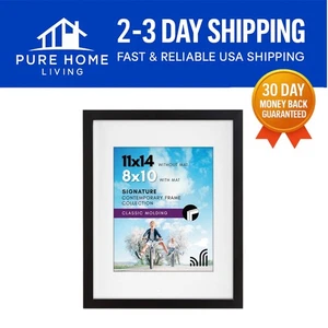 Timeless Black 11x14 Frame with Secure Glass Cover - Perfect for Every Space - Picture 1 of 9