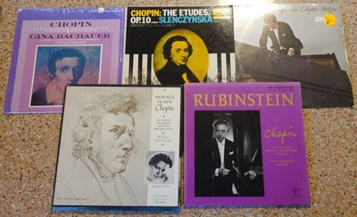 CHOPIN 5 Album LP Vinyl Lot - Bachauer NOVAES Slenczynska RUBINSTEIN Entremont - Image 1 of 4
