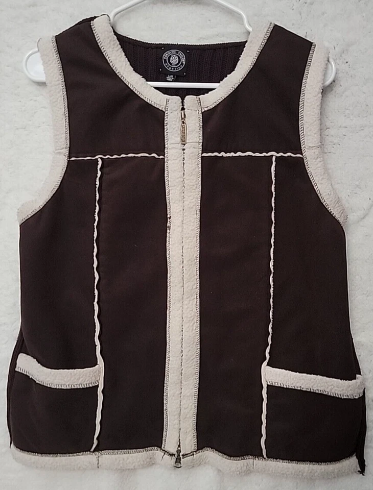 Chaleco Sherpa Carolyn Taylor Marrón Imitación Piel de Oveja Para Mujer Grande Clásico Utilitario Foto 1 de 3