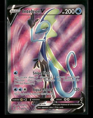 Inteleon V (Full Art) 180/192 Pokemon SWSH02: Rebel Clash Ultra Rare NM - Image 1 of 2