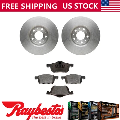 Kit de rotores de freno delanteros + pastillas metálicas y herrajes para Volvo S60 2001-2007 Foto 1 de 4