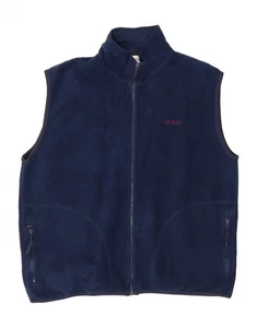 IZOD Mens Fleece Gilet UK 42 XL Navy Blue Polyester QT10 - Picture 1 of 3