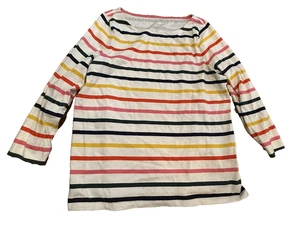 Top Talbot's donna taglie forti 1X manica lunga righe multicolore usato - Foto 1 di 5