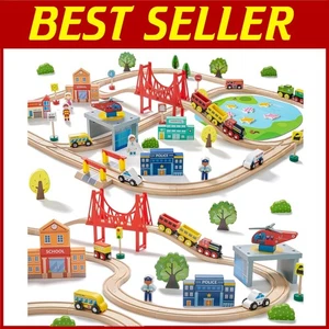 Kompatibles Holzeisenbahn Set für große Marken - Bild 1 von 10