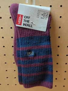 Calze Vans Off The Wall uomo 6,5-9 skater skateboard blu marrone metà polpaccio nuove - Foto 1 di 7
