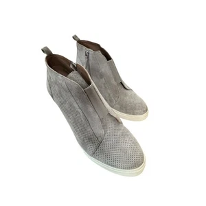 Women’s Linea Paolo Size 9 Gray Anna Perforated Wedge Sneakers - Picture 1 of 10