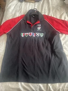 Cotton Traders Polo Shirt Men’s XL 6 Nations Rugby Short Sleeve Black Red - Picture 1 of 8