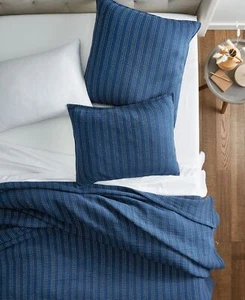 Oak Contrast Stitch Coverlet, Full/Queen, Navy - Bild 1 von 3