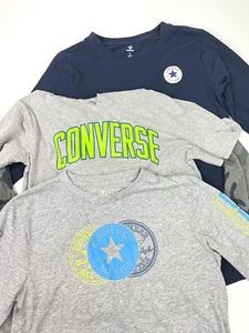Boy's Youth Converse Long Sleeve T-Shirt lot of 3 Cotton size Large 12-13 years - Picture 1 of 20