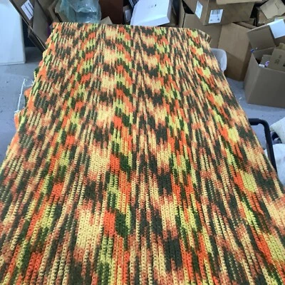 Cobertor afegão feito à mão lance várias cores outono listras abstrato 36x84” - Imagem 1 de 4