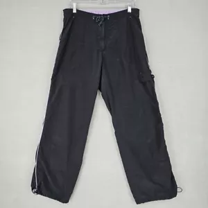 Y2K 2000s Cargo Pants Womens Size L Charcoal Flap Pocket Baggy Casual Streetwear - Picture 1 of 8