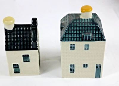 KLM Airlines Miniature Bols Blue and White Delft Dutch Amsterdam Houses - Image 1 of 4