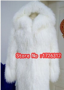 Women's Real Mongolian Sheep Fur Coat Hooded Wool Fur Coat Winter Coat Costume 