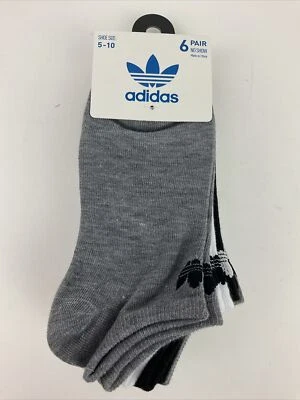 NWT Adidas 6 pair Gray White Black no show sock women shoe 5-10 - Image 1 of 4