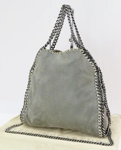 Auténtico Bolso de Hombro Cartera STELLA McCARTNEY Falabella Gris Tela 2 Vías de Mano #59941 - Imagen 1 de 16