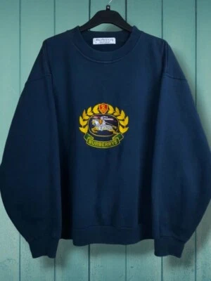 Moletom Burberry Prorsum arquivamento raro vintage anos 90 logotipo bordado central - Imagem 1 de 4