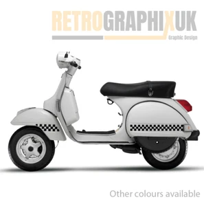 BLACK Vespa PX  Sidepanel M/Guard Sticker Trojan Skinhead 2 Tone SP10SE. - Picture 1 of 7