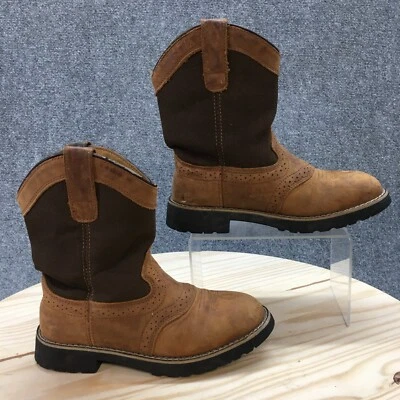 Botas Itasca Youth 4 Buckaroo Western Cowboy Couro Marrom Puxador Bloco 5027030 - Imagem 1 de 4