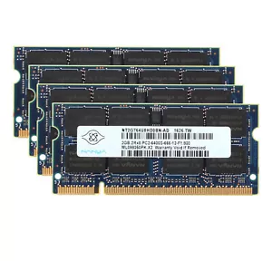 8GB NANYA Kits 4X 2GB DDR2 800MHz PC2-6400S 200PIN SODIMM Laptop RAM Memory #N - Picture 1 of 8